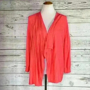 Lane Bryant coral pink drape front sweater 26/28